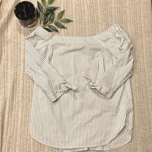 Off the shoulder striped top